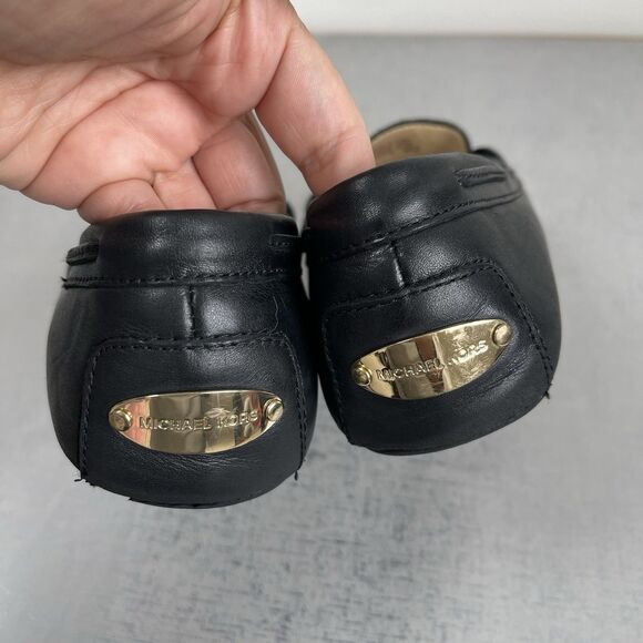 Michael Kors Black Leather Bow Mocassins Flats Loafers Shoes Women's 8 M Preppy - Picture 8 of 14